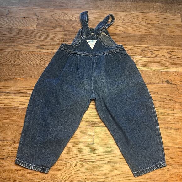 Vintage OshKosh B'Gosh Vestbak Overalls Denim Blue Boy Girl Unisex Made USA 2T - Picture 7 of 12